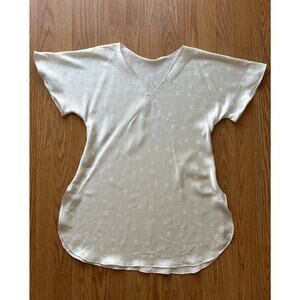 Vintage Ivory Butterfly Slip Dress - Size: Medium